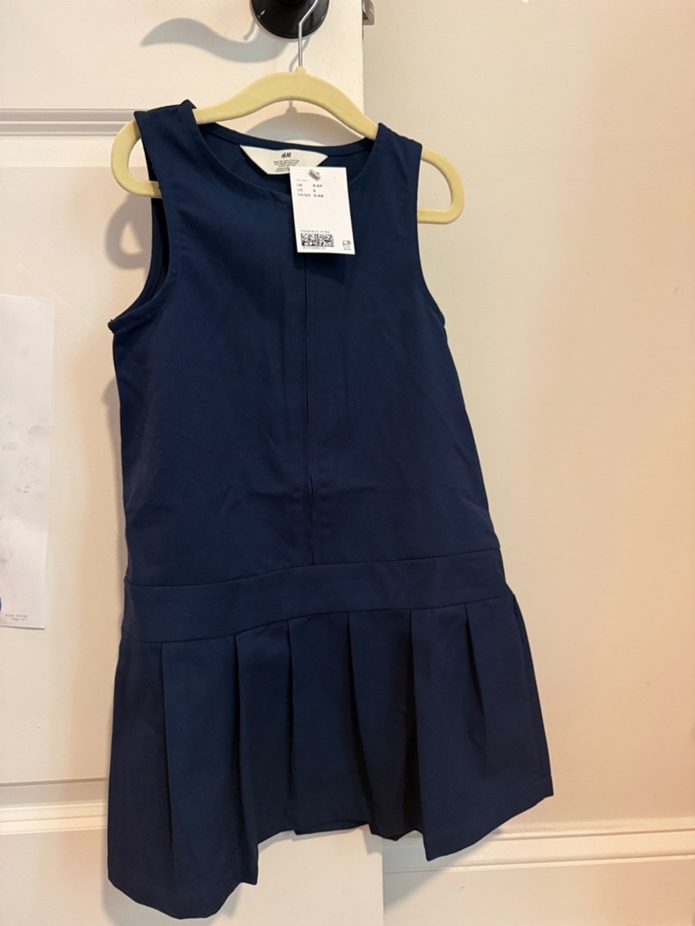 NWT New With Tags H&M Girls Navy Blue Jumper Dress Size 5-6 Years